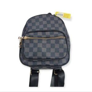 Graphite black and gray mini backpack